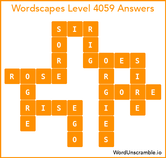Wordscapes Level 4059 Answers