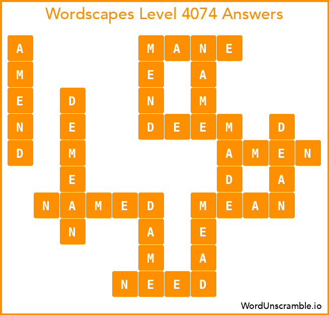 Wordscapes Level 4074 Answers