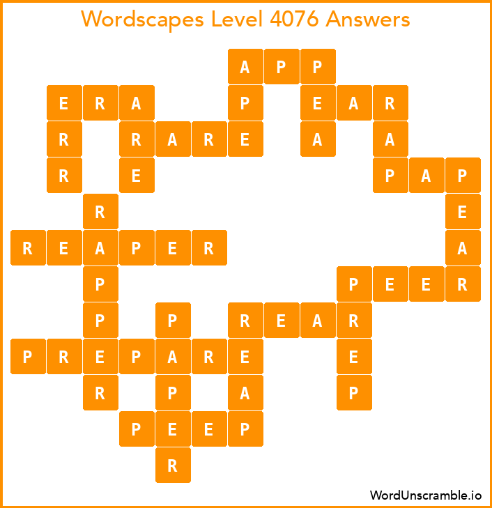 Wordscapes Level 4076 Answers