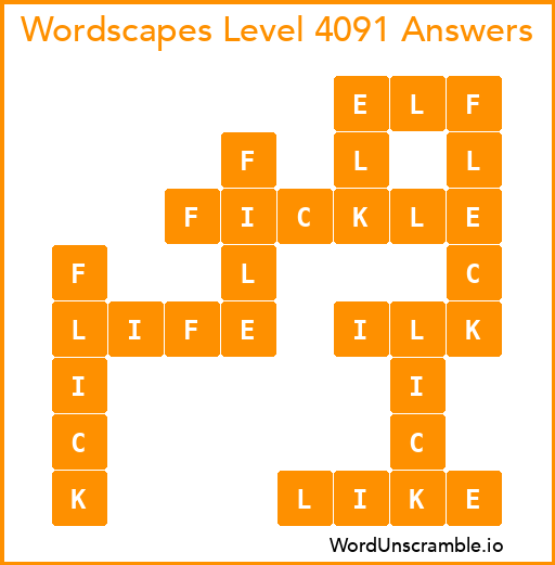 Wordscapes Level 4091 Answers
