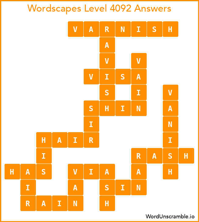 Wordscapes Level 4092 Answers