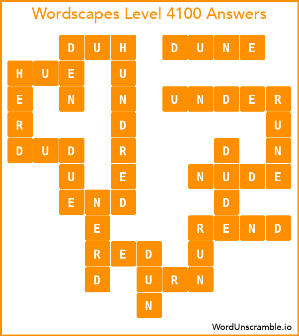 Wordscapes Level 4100 Answers