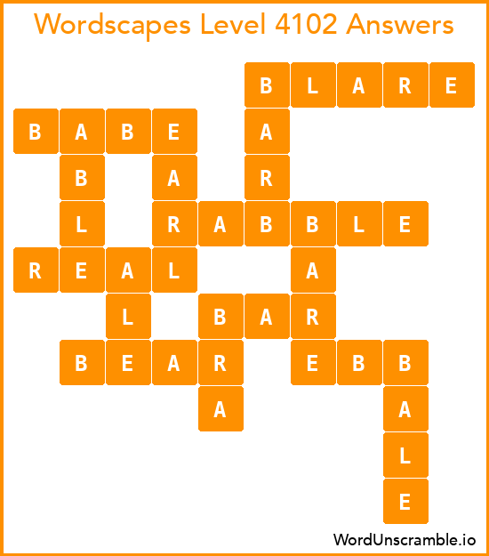 Wordscapes Level 4102 Answers