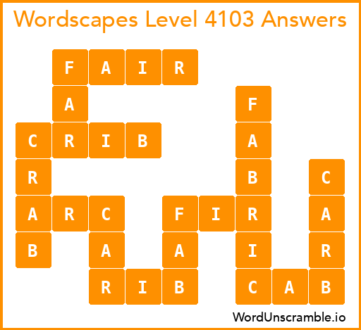Wordscapes Level 4103 Answers