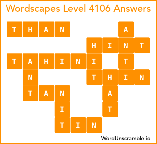 Wordscapes Level 4106 Answers