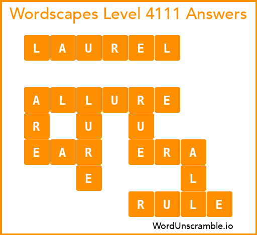 Wordscapes Level 4111 Answers