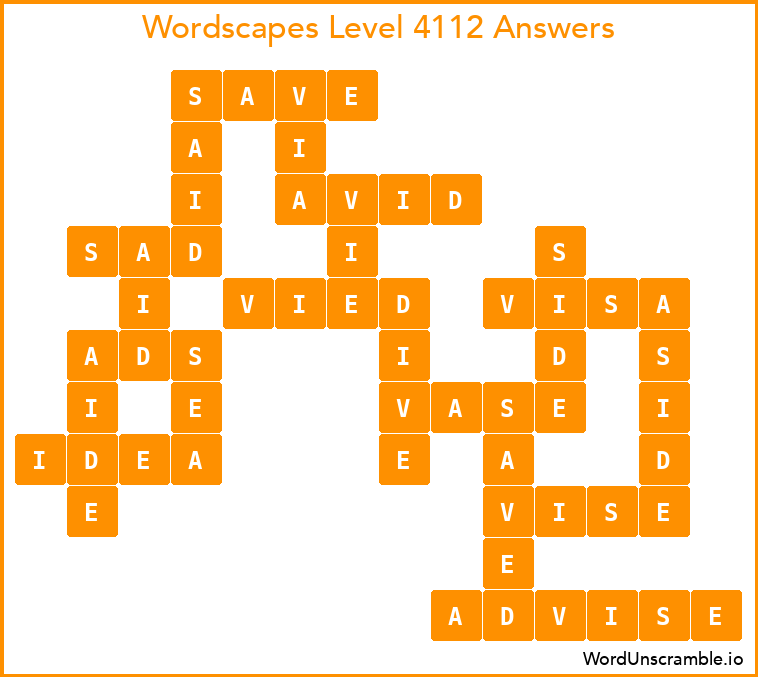 Wordscapes Level 4112 Answers