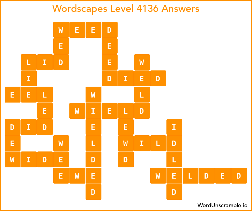 Wordscapes Level 4136 Answers