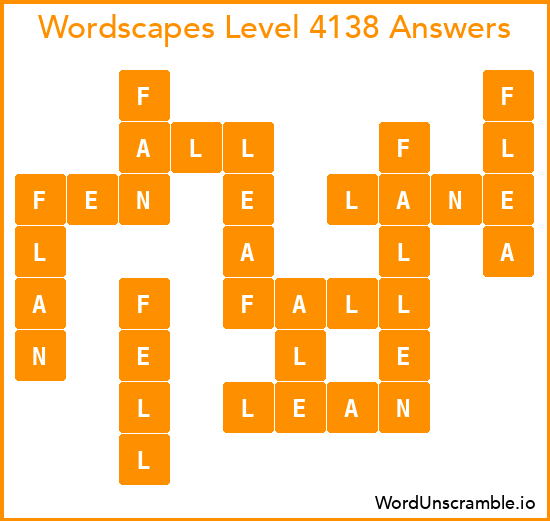 Wordscapes Level 4138 Answers