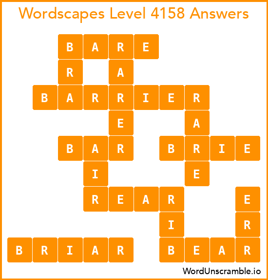 Wordscapes Level 4158 Answers