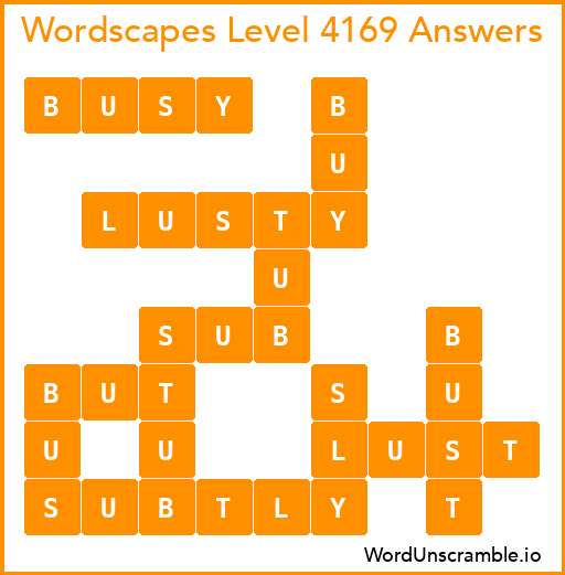 Wordscapes Level 4169 Answers