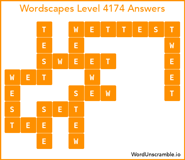 Wordscapes Level 4174 Answers