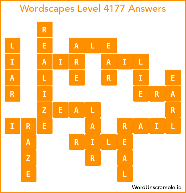 Wordscapes Level 4177 Answers