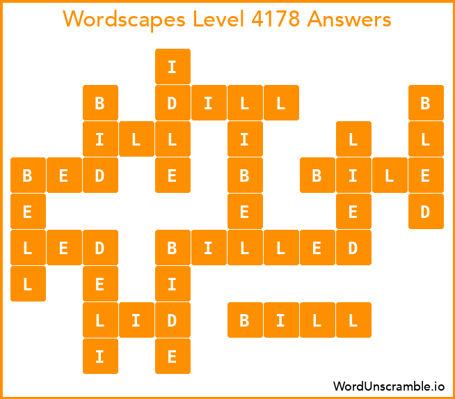 Wordscapes Level 4178 Answers