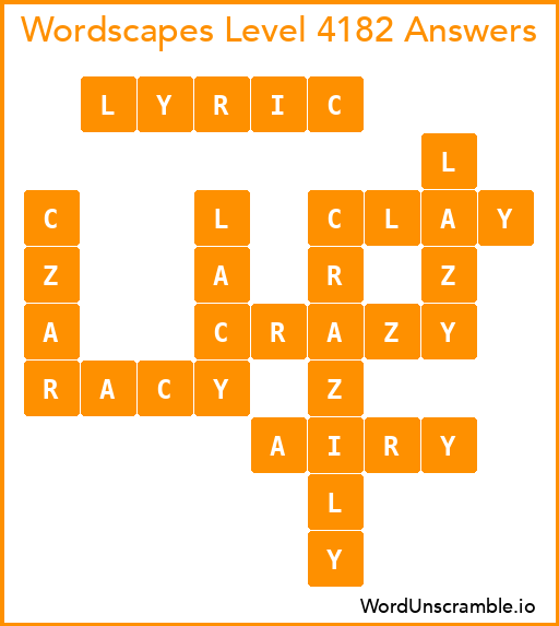 Wordscapes Level 4182 Answers