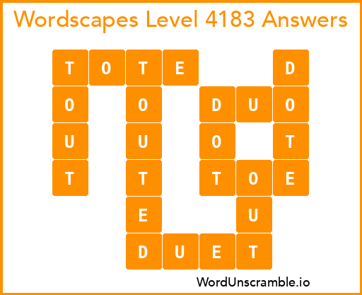 Wordscapes Level 4183 Answers