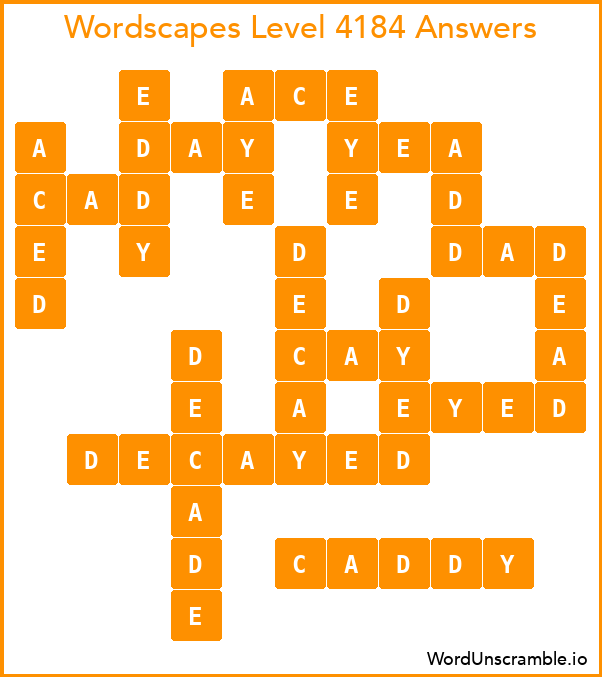 Wordscapes Level 4184 Answers