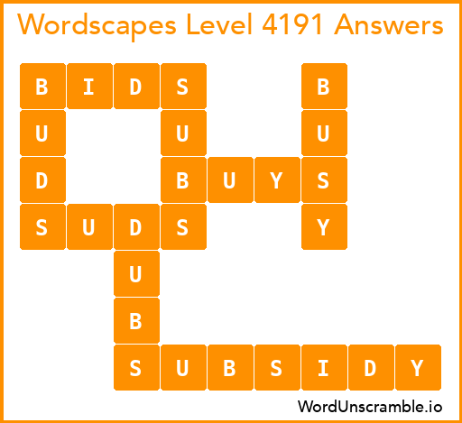 Wordscapes Level 4191 Answers