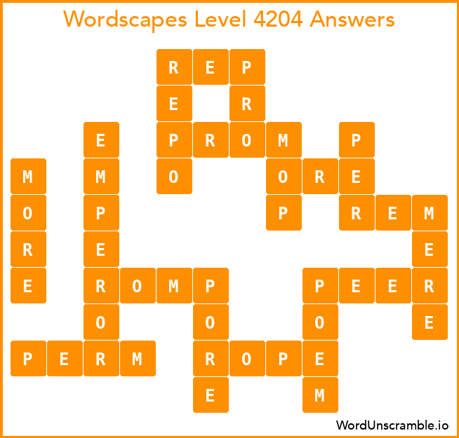 Wordscapes Level 4204 Answers