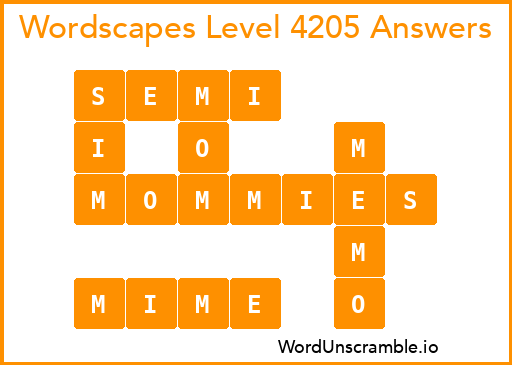 Wordscapes Level 4205 Answers