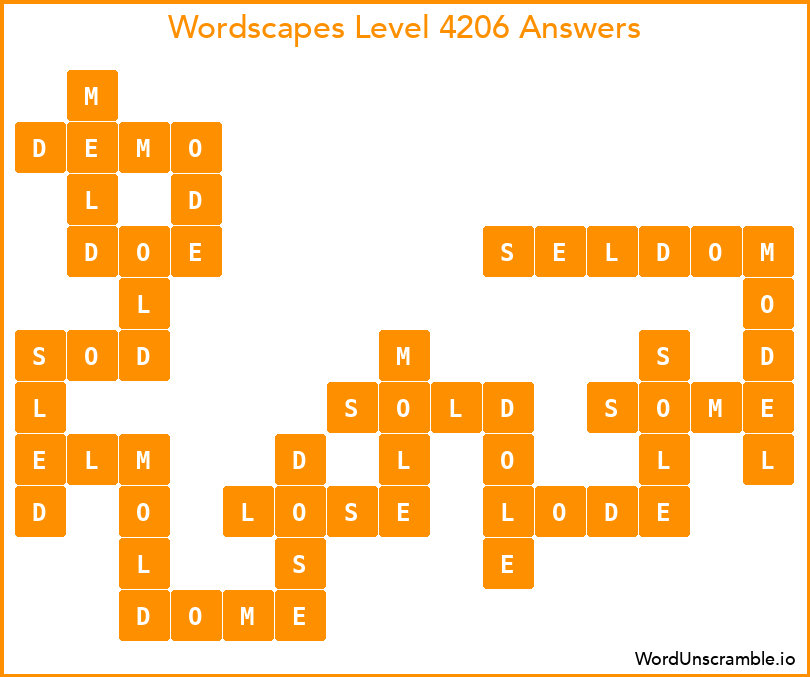 Wordscapes Level 4206 Answers