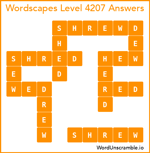 Wordscapes Level 4207 Answers