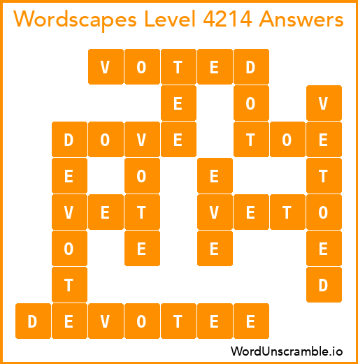 Wordscapes Level 4214 Answers