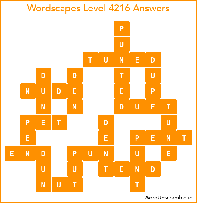 Wordscapes Level 4216 Answers
