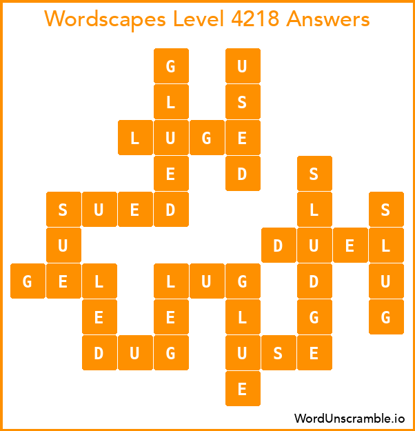Wordscapes Level 4218 Answers