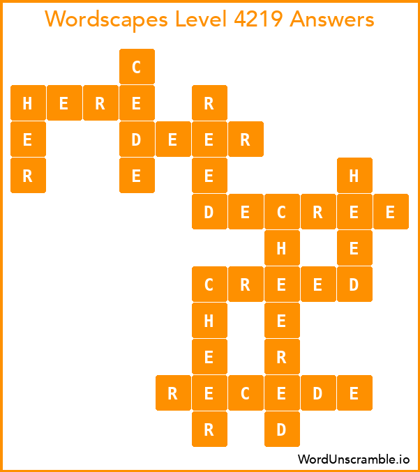Wordscapes Level 4219 Answers