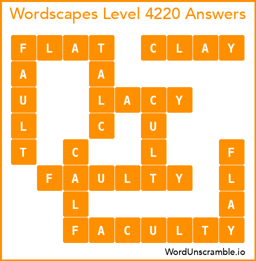 Wordscapes Level 4220 Answers