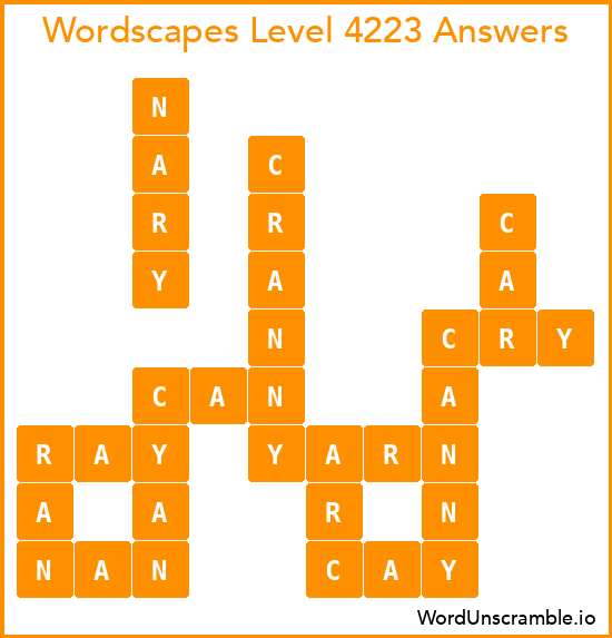 Wordscapes Level 4223 Answers