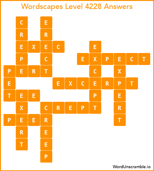 Wordscapes Level 4228 Answers