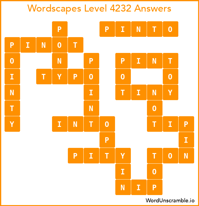 Wordscapes Level 4232 Answers