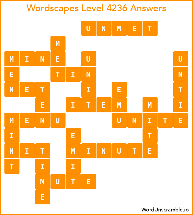 Wordscapes Level 4236 Answers