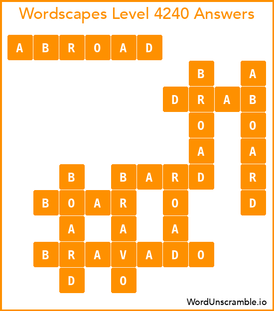 Wordscapes Level 4240 Answers