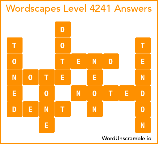 Wordscapes Level 4241 Answers