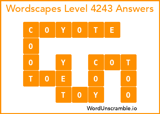 Wordscapes Level 4243 Answers