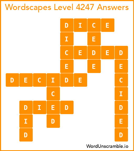 Wordscapes Level 4247 Answers