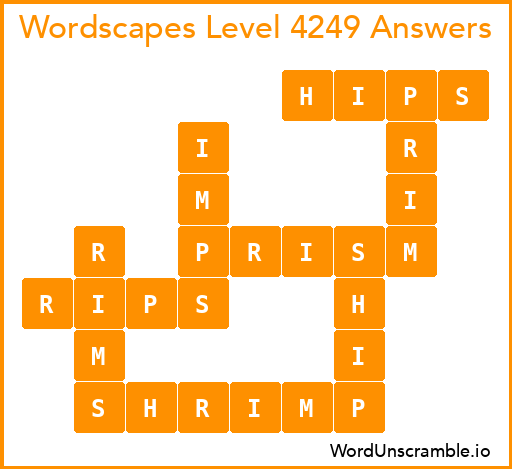 Wordscapes Level 4249 Answers