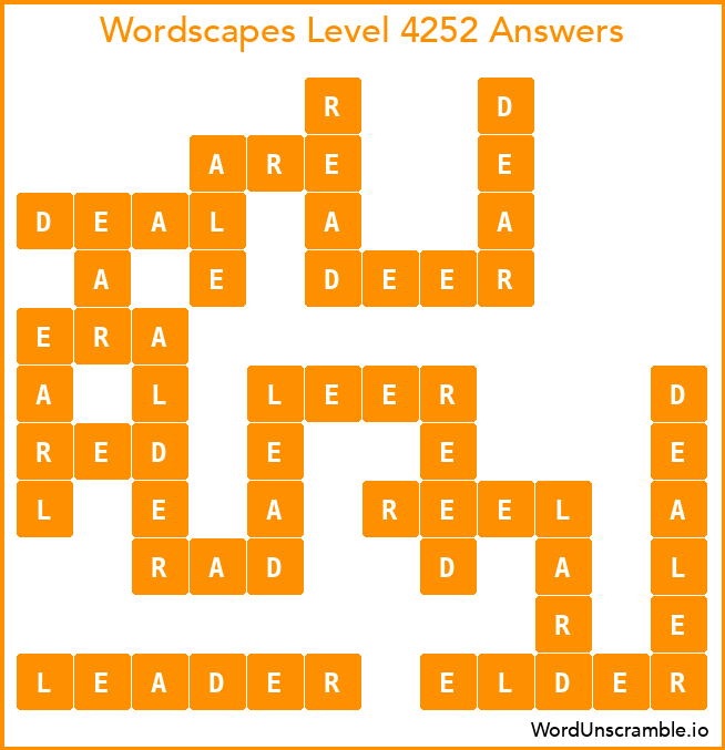 Wordscapes Level 4252 Answers