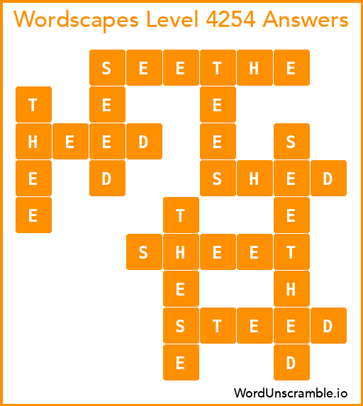 Wordscapes Level 4254 Answers