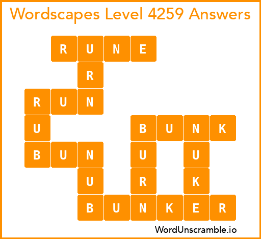 Wordscapes Level 4259 Answers