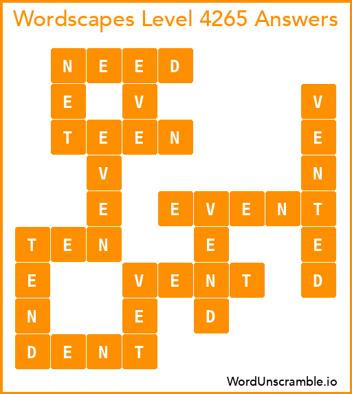 Wordscapes Level 4265 Answers