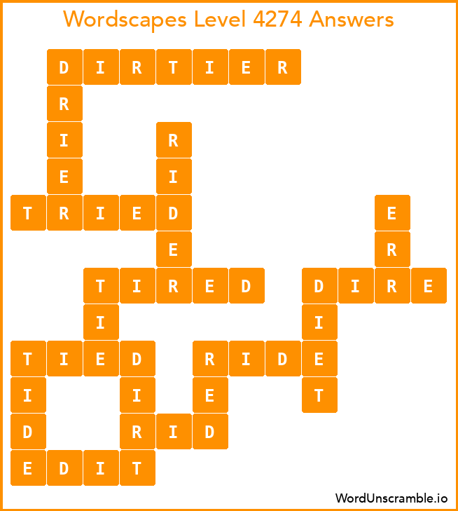 Wordscapes Level 4274 Answers
