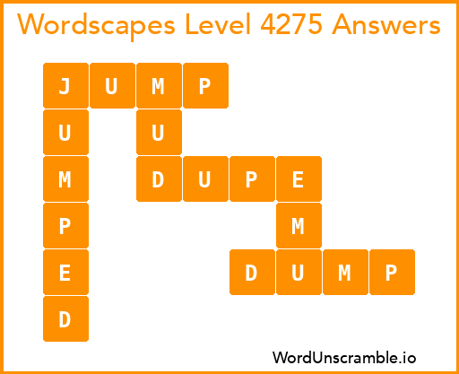 Wordscapes Level 4275 Answers