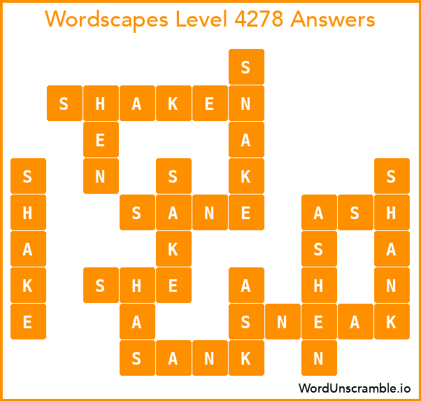 Wordscapes Level 4278 Answers