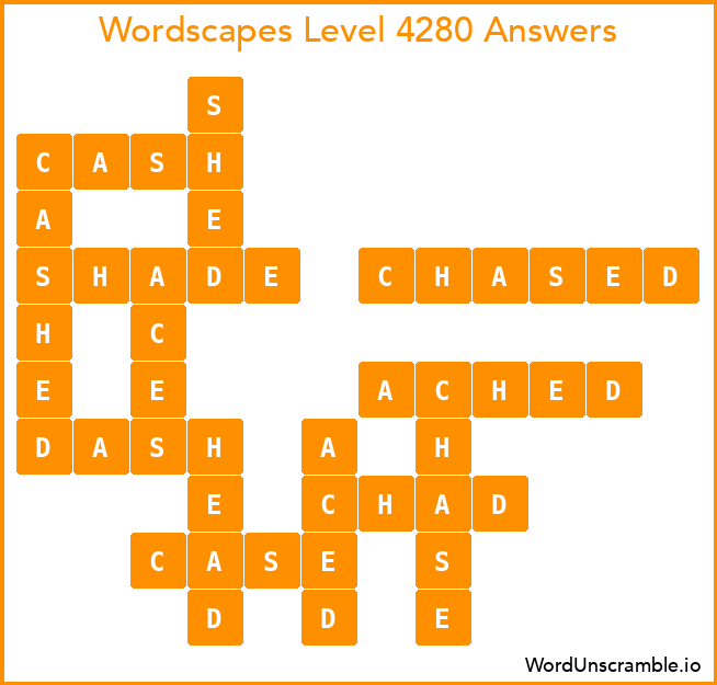 Wordscapes Level 4280 Answers