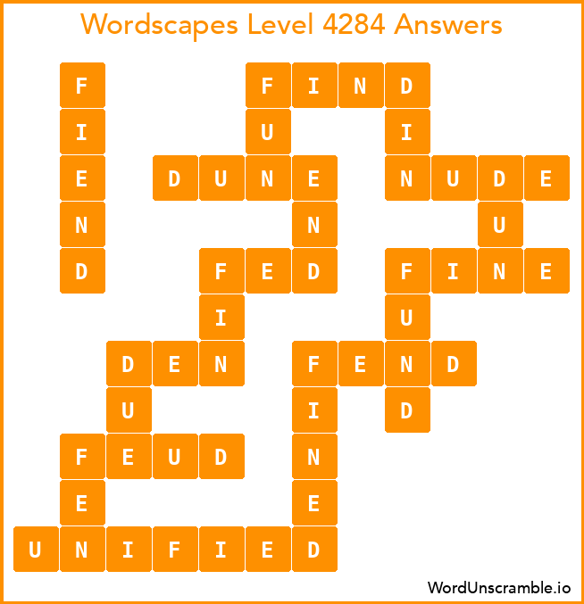 Wordscapes Level 4284 Answers