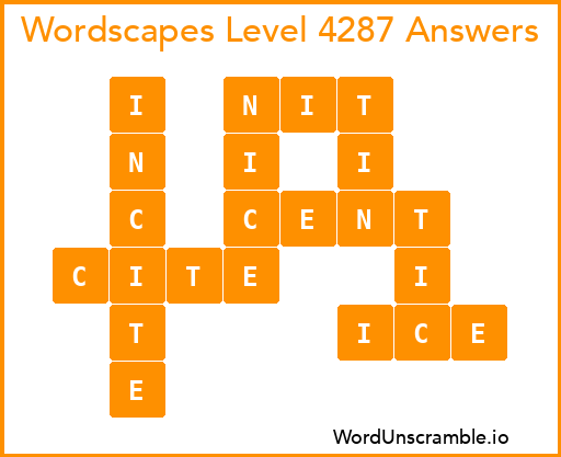 Wordscapes Level 4287 Answers